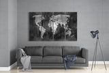 World Map 4 Pieces Mega Glass Wall Art (150x92 cm)