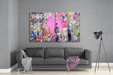 Charlie, Einstein and Banksy 4 Pieces Mega Glass Wall Art (150x92 cm)