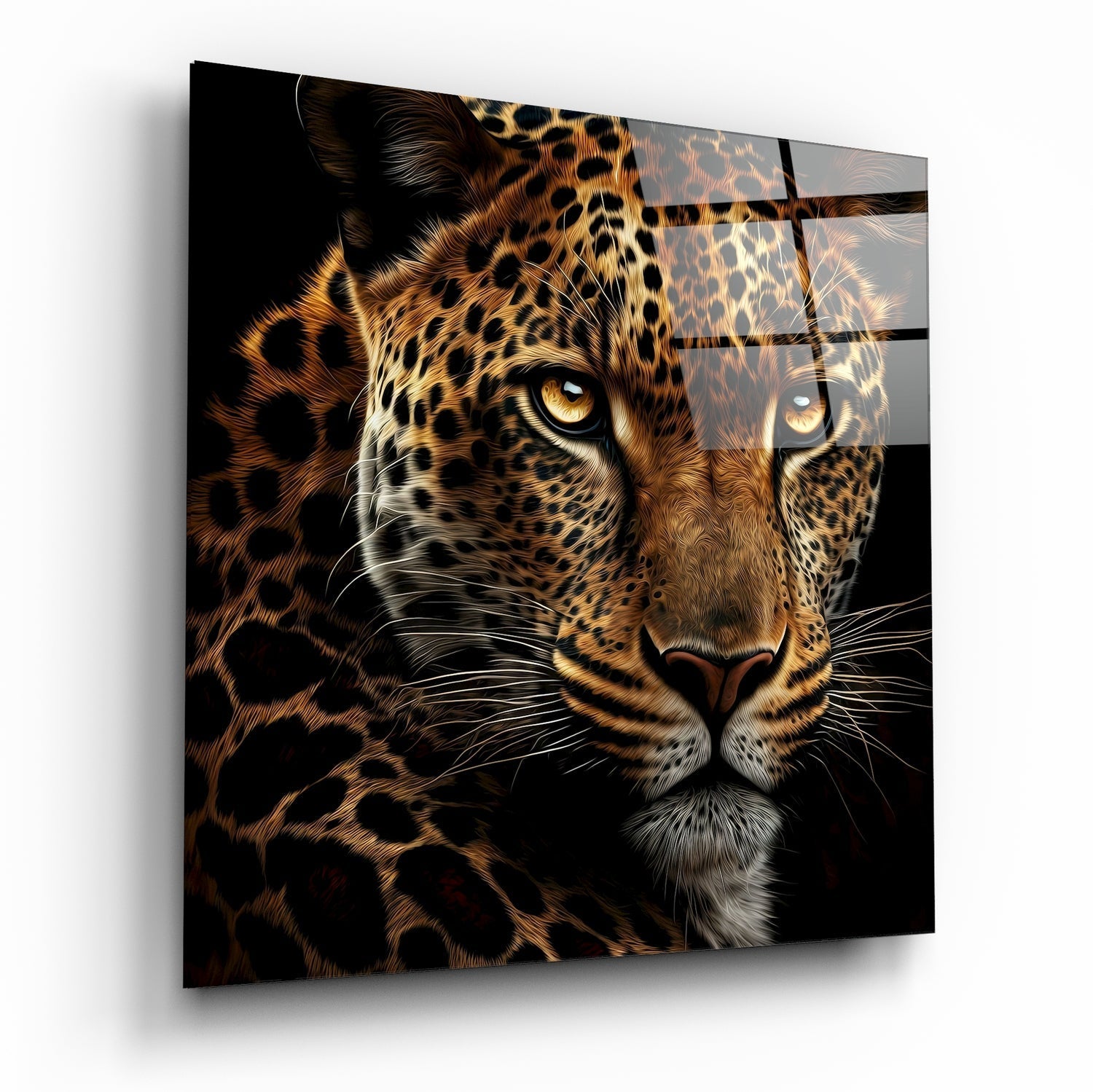 Leopard Glass Wall Art || Designer's Collection – insigneart.co.uk