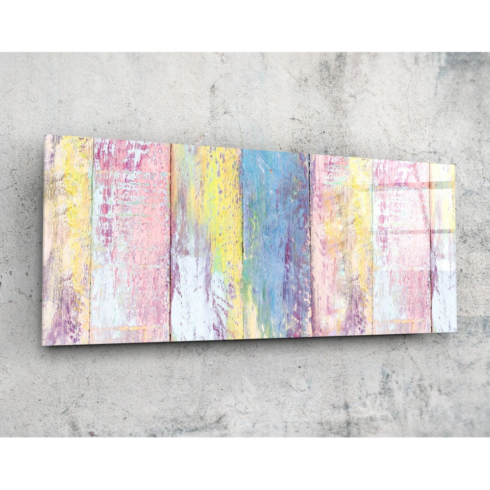 Painted Wood Glass Wall Art (92x36 cm)