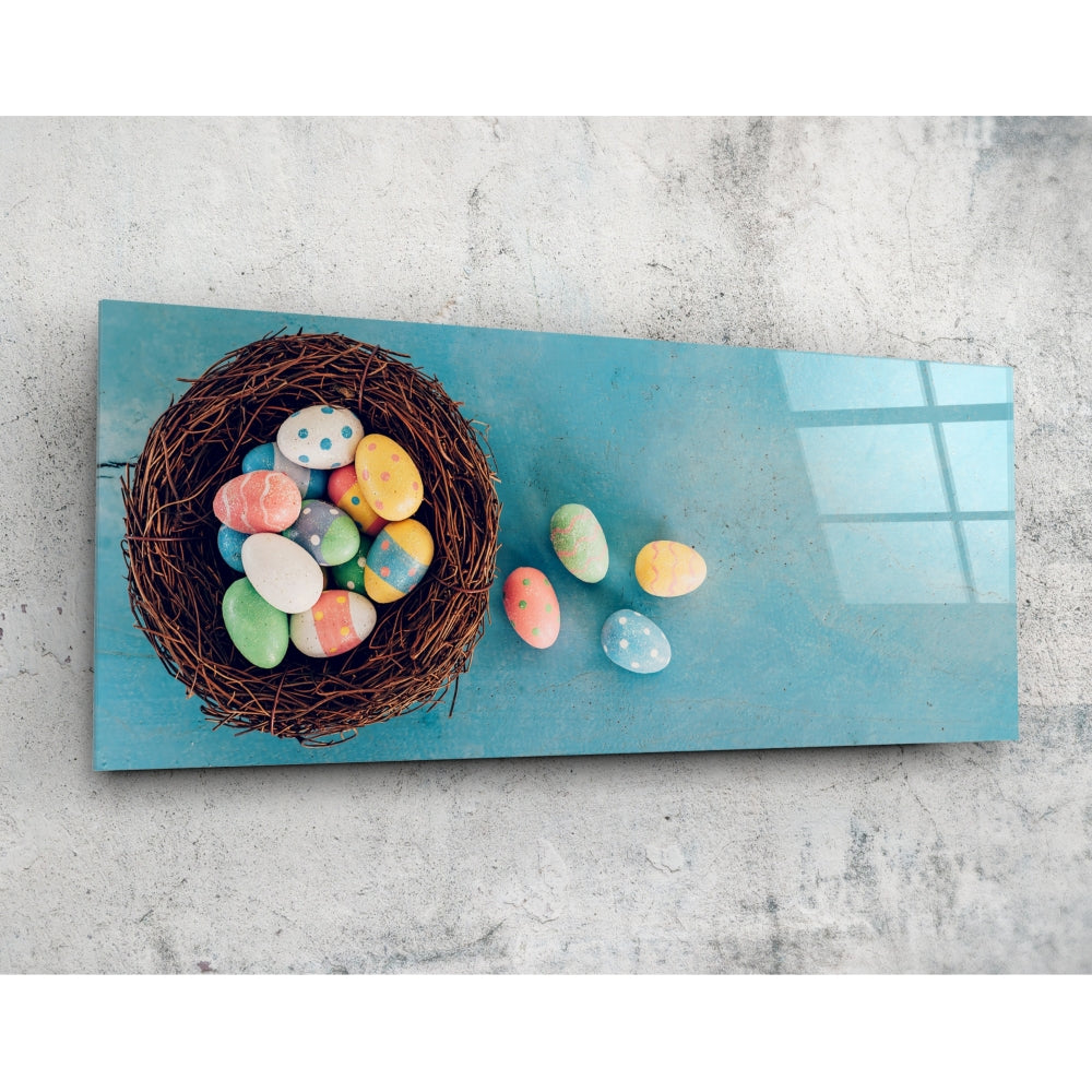 Eggs Glass Wall Art (92x36 cm)