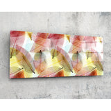 Coloured Leaves Glass Wall Art (92x36 cm)