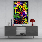 Neon Tiger Glass Wall Art|| Designer's Collection