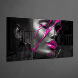 Pink Ink Glass Wall Art