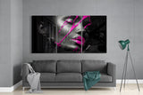 Pink Ink Glass Wall Art